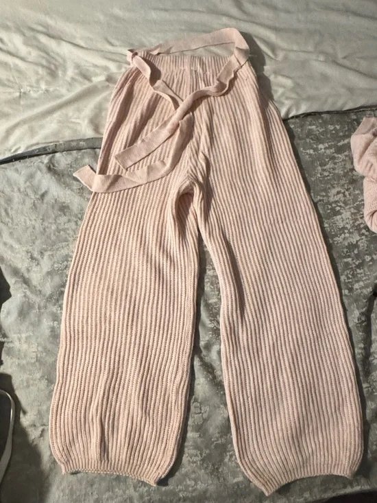 Women’s Ribbed Knit 2-Piece Set Pink Size M - Picture 3 of 4